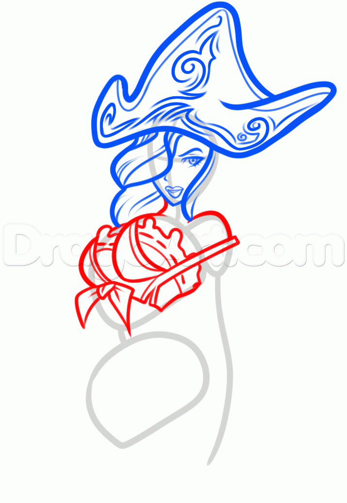 715x1035 How To Draw Miss Fortune, League Of Legends, Step