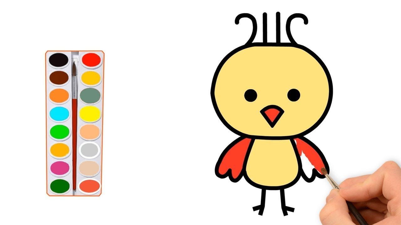 1280x720 how to draw a baby chick coloring pages for kids lean colors