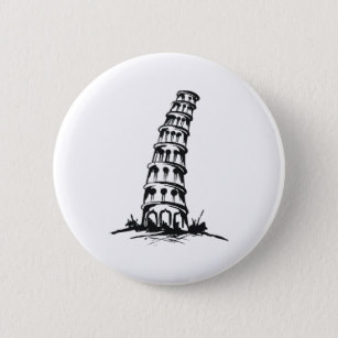 307x307 leaning tower of pisa buttons pins