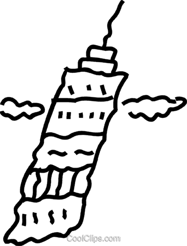 366x480 leaning tower of pisa royalty free vector clip art illustration