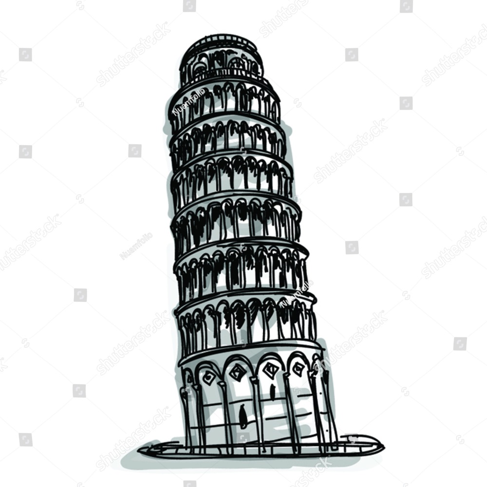 1000x1000 Sketch Of Italy Landmark
