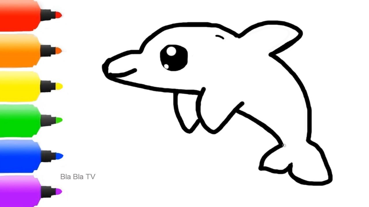 1280x720 Learn Drawing And Coloring Dolphin, Color