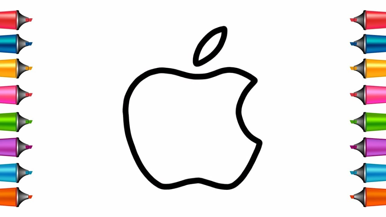 1280x720 How To Draw Apple Logo Very Easily Step
