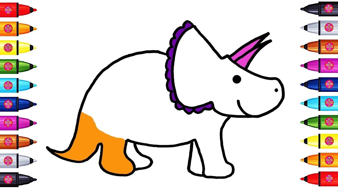 1280x720 How To Draw A Triceratops Dinosaur Coloring Pages For Kids
