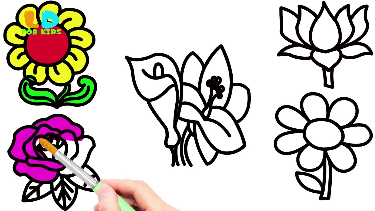 1280x720 download thumbnail for how to draw flowers coloring
