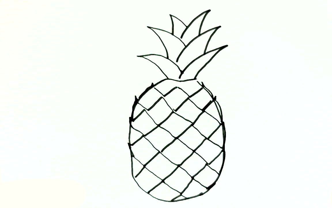 1152x720 How To Draw Pineapple For Kids Drawing Tutorial Ripe Stock Vector