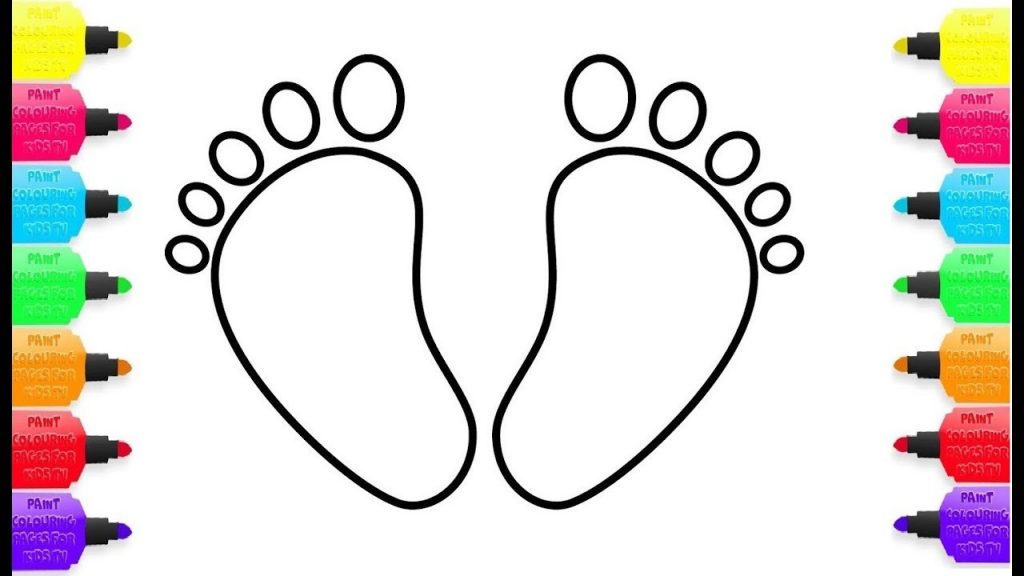 1024x576 How To Draw Baby Feet Coloring Pages For Kids Learn Drawing
