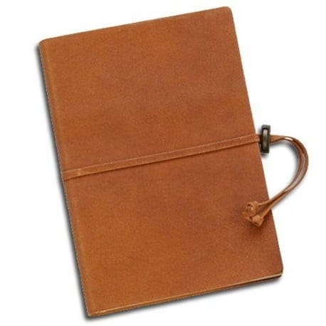 458x458 Italian Sueded Leather Lined Softcover Writing Journal In Cognac
