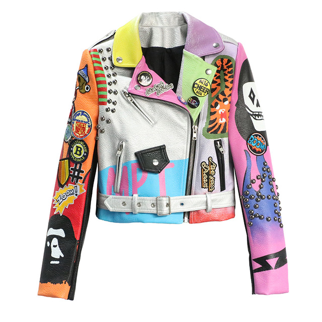 640x640 Melinda Style New Women Fashion Leather Jacket Drawing