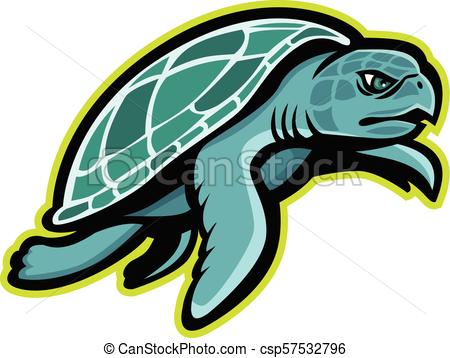 450x358 Ridley Sea Turtle Side Mascot Mascot Icon Illustration