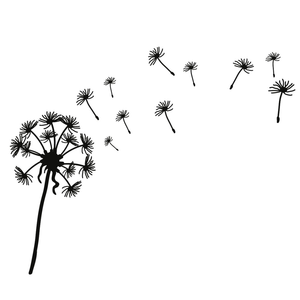 1024x1024 Dandelion Drawing Wall For Free Download