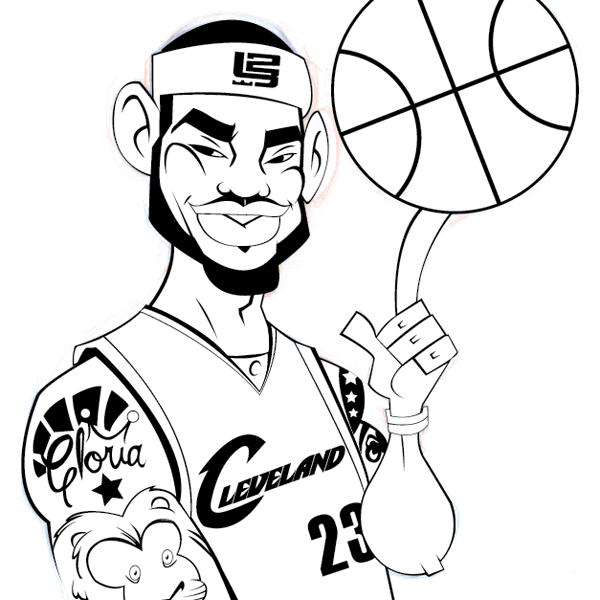 600x600 Lebron James Coloring Pages Color Bros