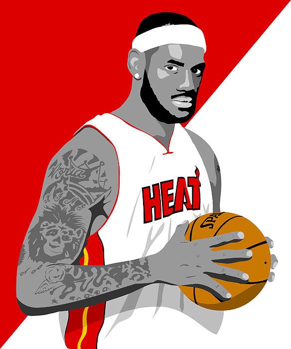 584x700 Lebron James King Drawing Basketball