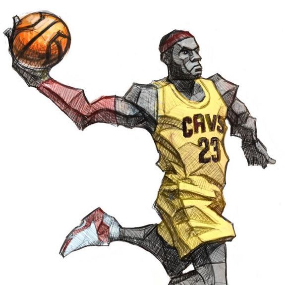 Lebron James Dunk Drawing | Free download on ClipArtMag