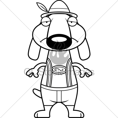 500x500 sad cartoon dachshund lederhosen gl stock images