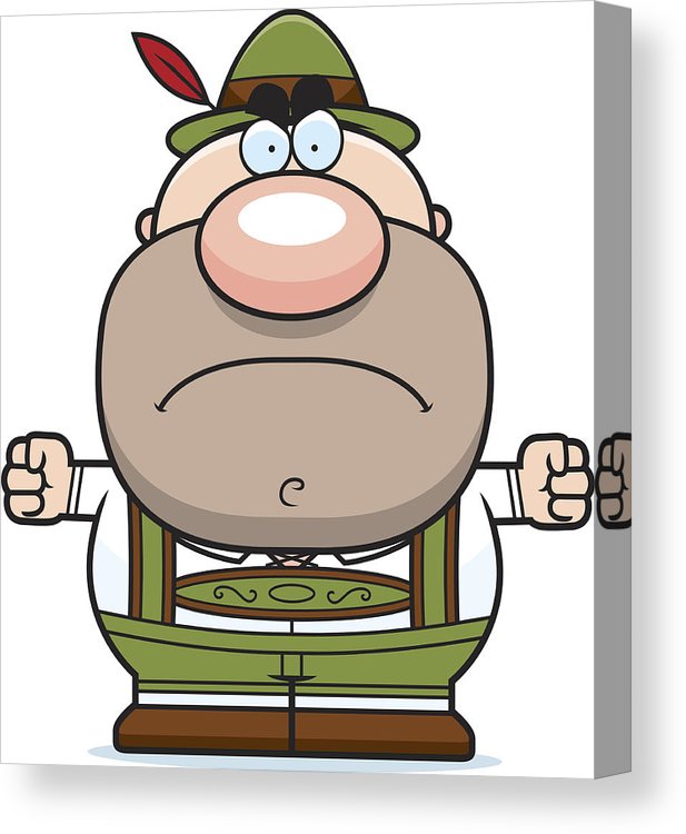 617x750 cartoon lederhosen man mad canvas print canvas art