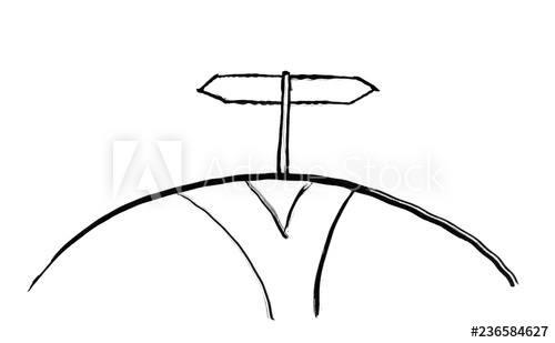 500x309 Black Grunge Brush And Ink Artistic Rough Hand Drawing Of Three