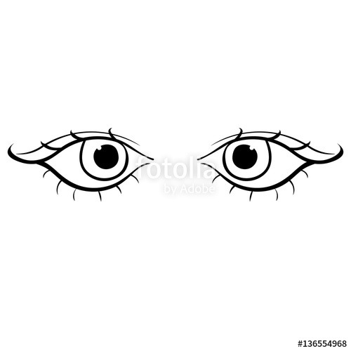 500x500 Eyes Young Female Silhouette Look Left Illustration Stock Photo