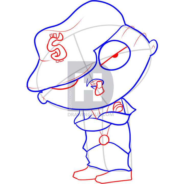 720x720 How To Draw Gangster Stewie, Step