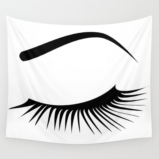 550x550 Closed Eyelashes Left Eye Wall Tapestry