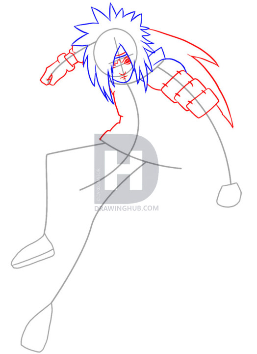 524x720 How To Draw Madara, Step