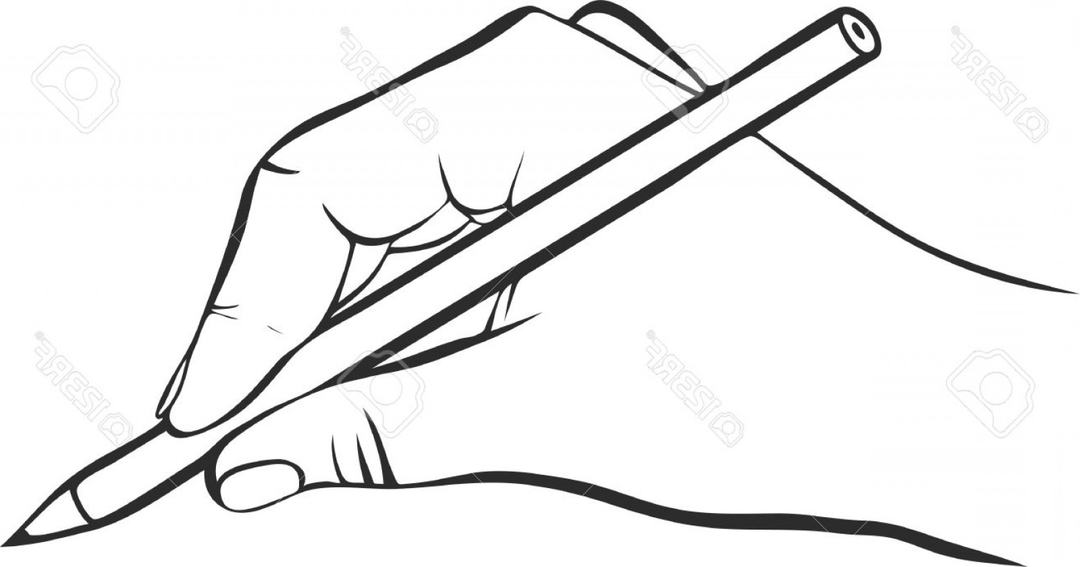 1560x819 photostock vector writing hand with pencil drawing left hand hand