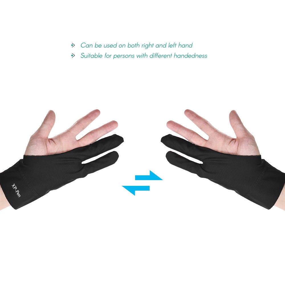 1000x1000 Xp Pen Artist Tablet Drawing Glove Anti Fouling Black Two Finger