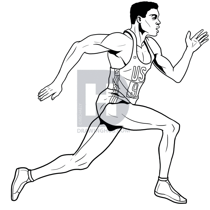 720x720 How To Draw Carl Lewis, Step