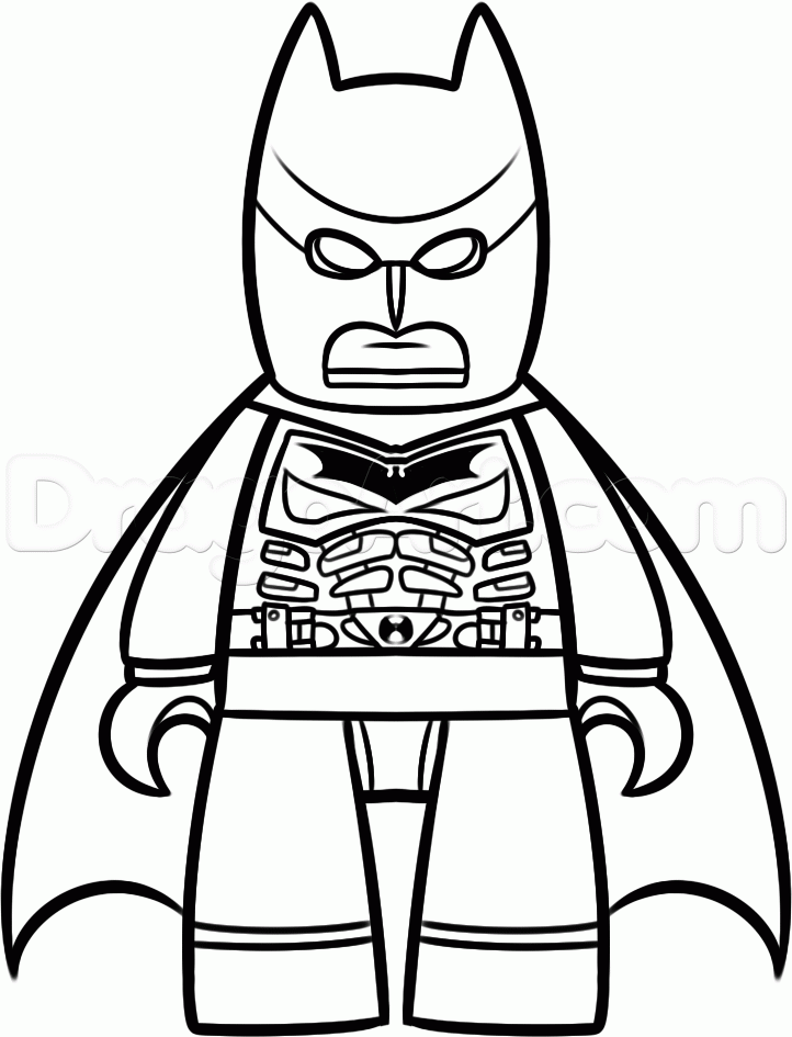 722x945 How To Draw Batman From The Lego Movie, Step