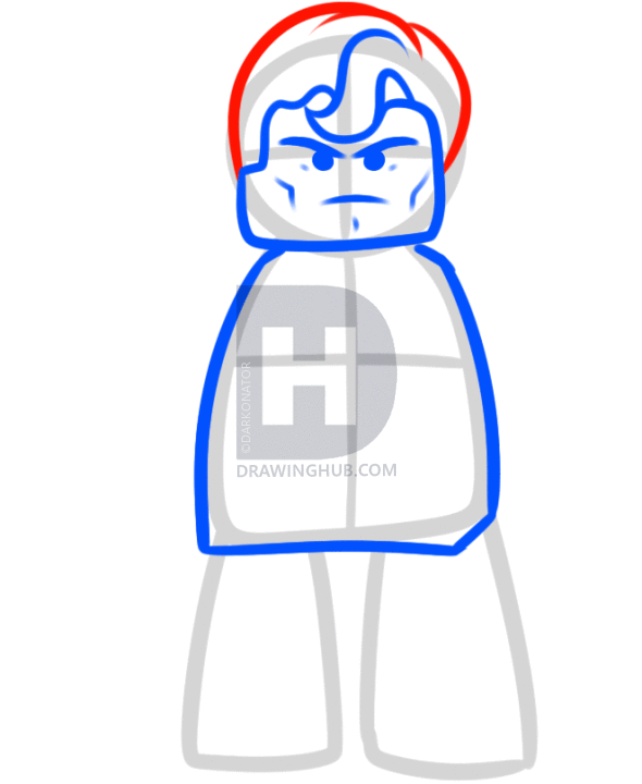 590x720 How To Draw Superman From The Lego Movie, Step