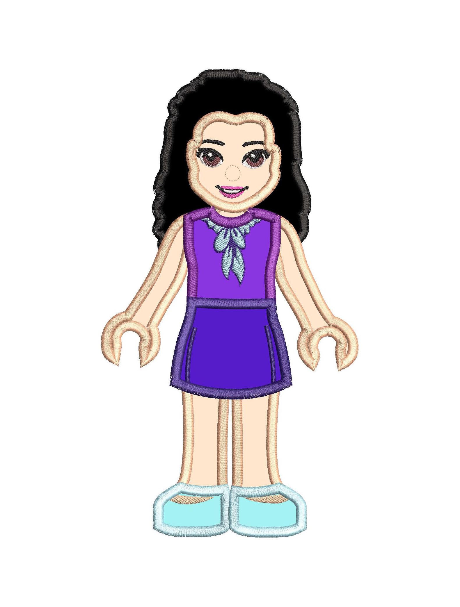 1581x2088 Emma Lego Friends Applique Embroidery Design Instant Etsy