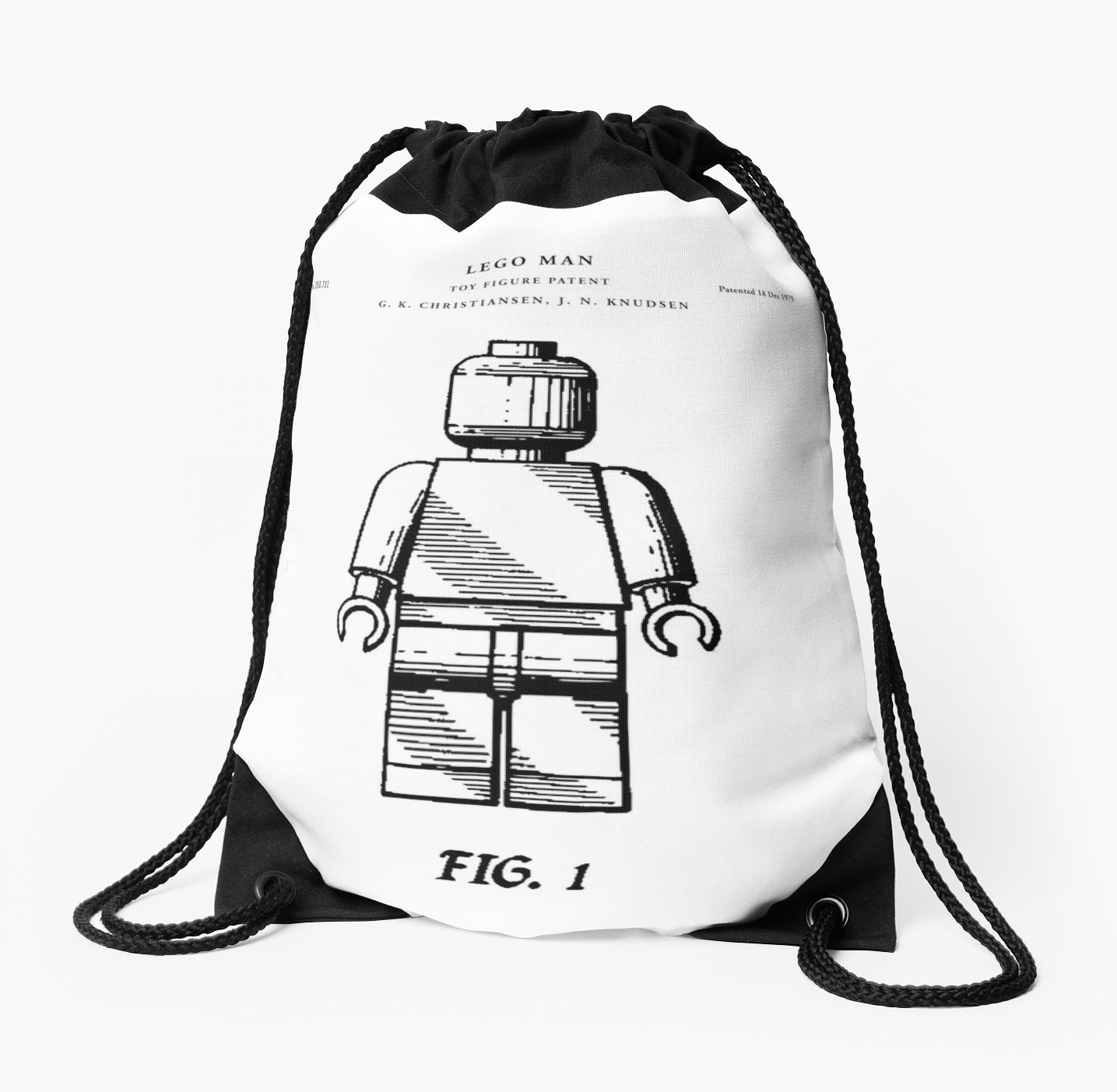 1435x1404 Lego Man Patent Drawing Blueprint Drawstring Bag