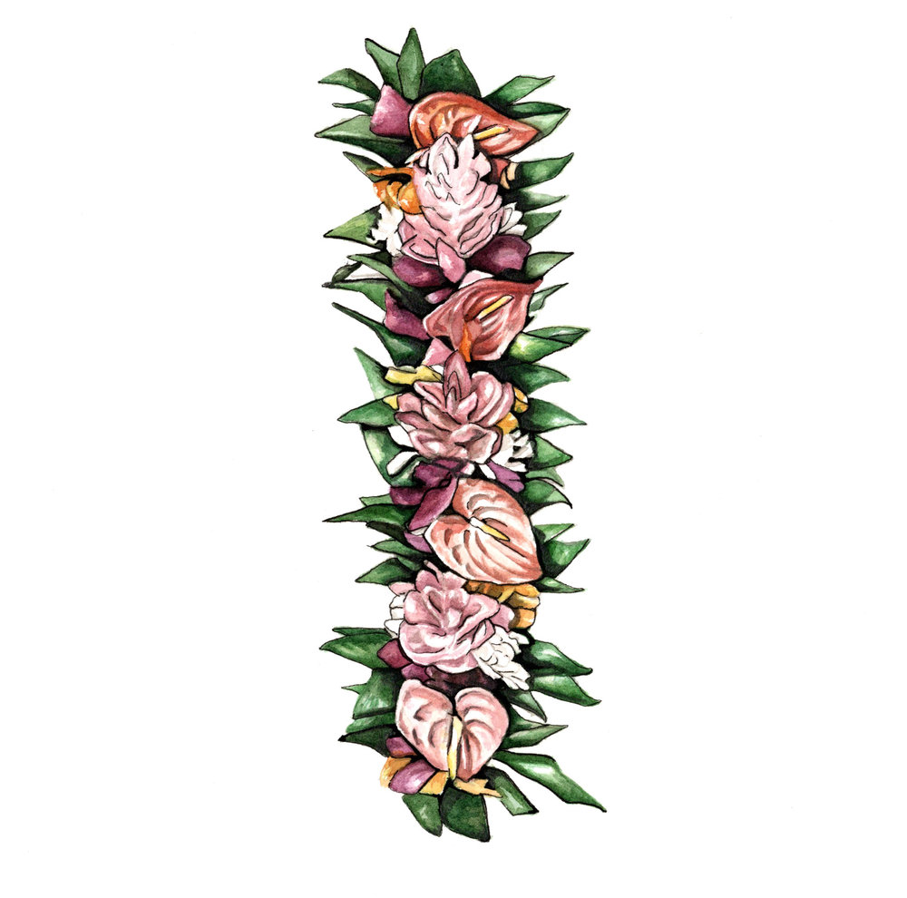 1000x990 haku maui lei po'o greeting cards molly reeder illustrator