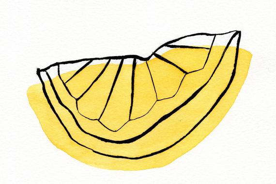 570x380 Lemon Slice Watercolour Print Etsy