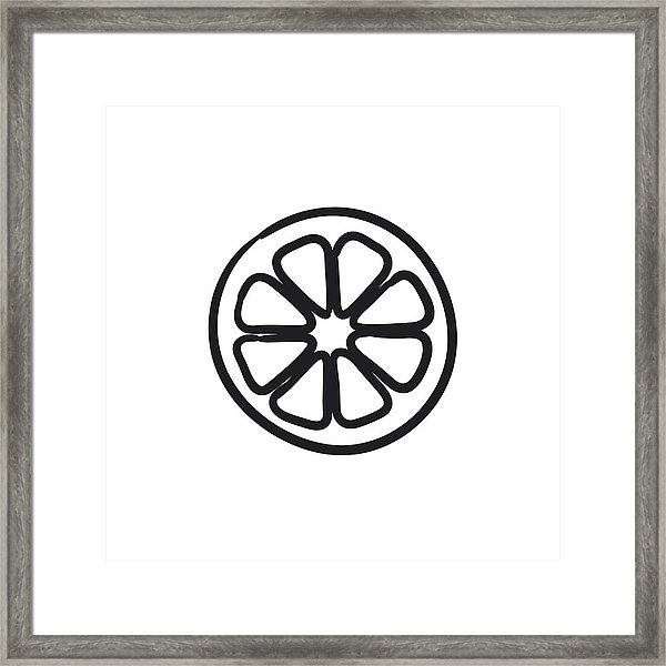 600x600 Slice Of Lemon Sketch Icon Framed Print
