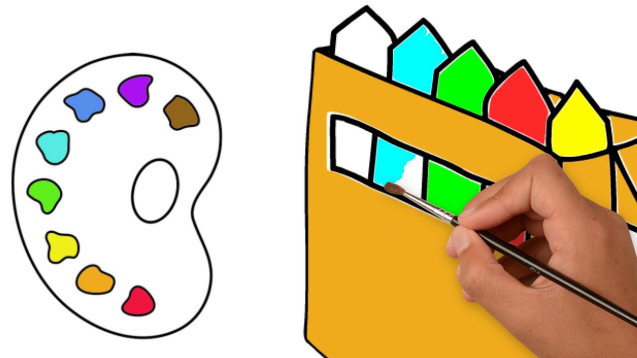 1280x720 Draw And Paint Crayon Box For Kids Learn To Draw Plus Spelling
