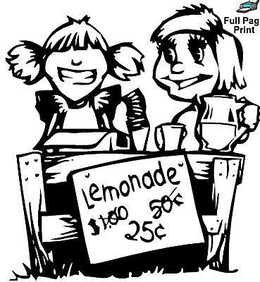 369x400 Lemonade Stand Coloring