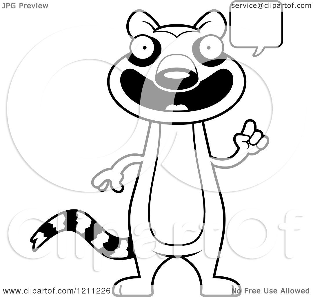 1080x1024 Cartoon Of A Black And White Talking Slim Lemur