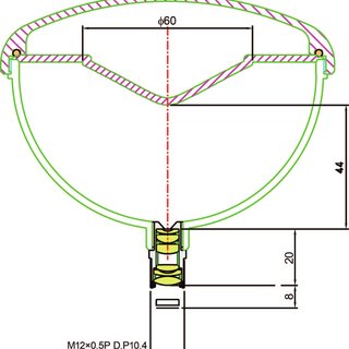 320x320 color online mechanical drawing of the completed catadioptric