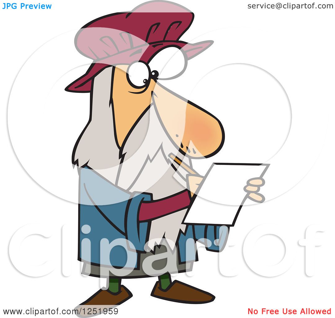 1080x1024 Clipart Of A Cartoon Leonardo Da Vinci Drawing