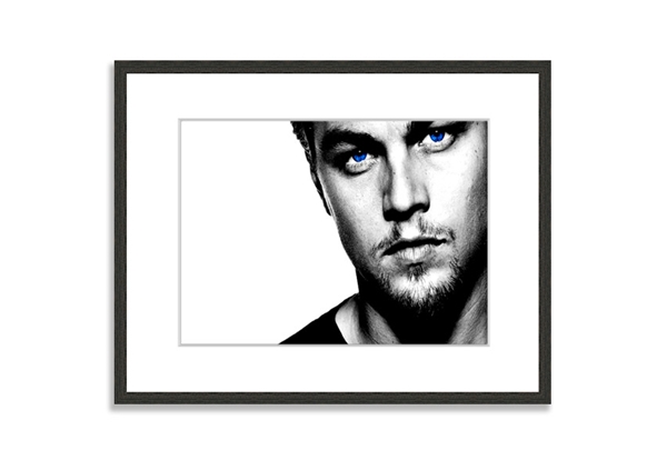600x423 Leonardo Dicaprio Blue Eyes B W People Prints Framed Standard