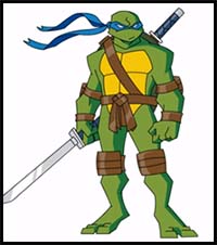 200x226 How To Draw Teenage Mutant Ninja Turtles Cartoon Characters