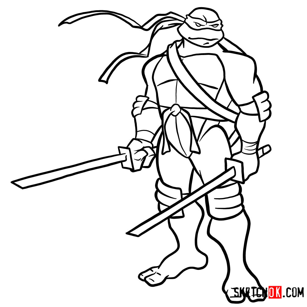 1200x1200 how to draw leonardo with ninjatos tmnt