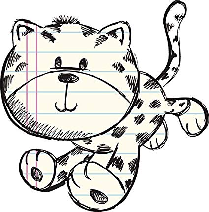 425x430 Cute School Paper Animal Doodle Cartoon Sketch Vinyl