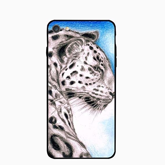 569x569 Iphone Case, Leopard On Blue Drawing Printed Slim