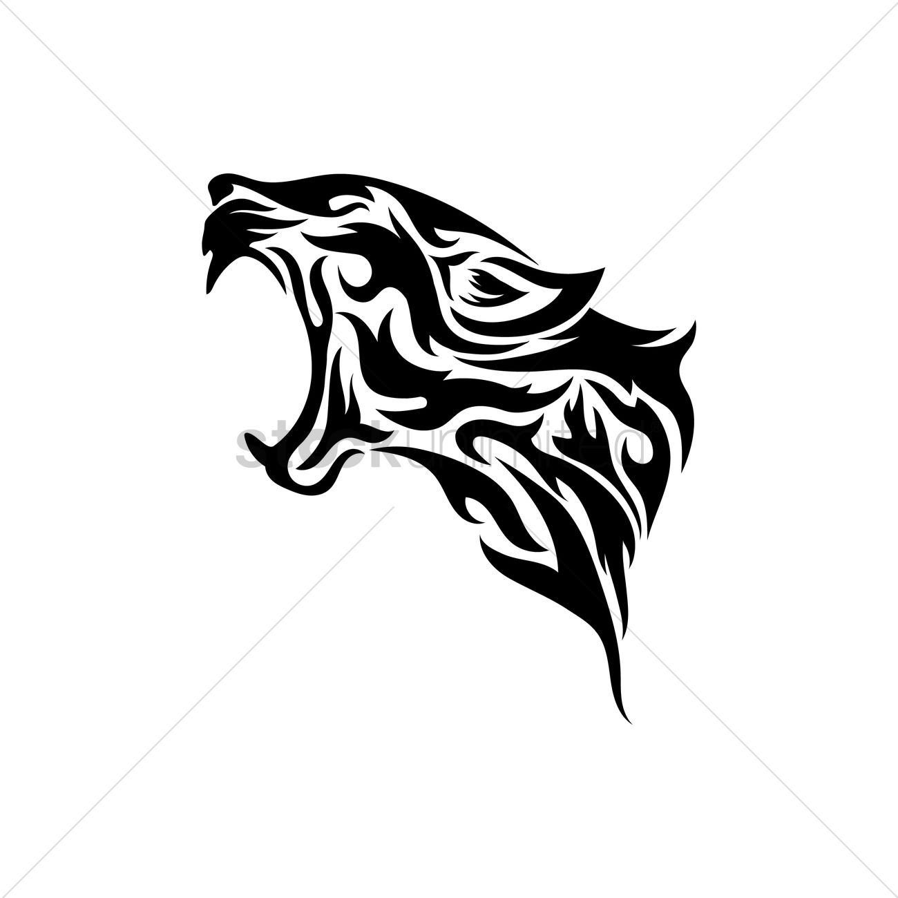 1300x1300 Leopard Tribal Tattoo Vector Image