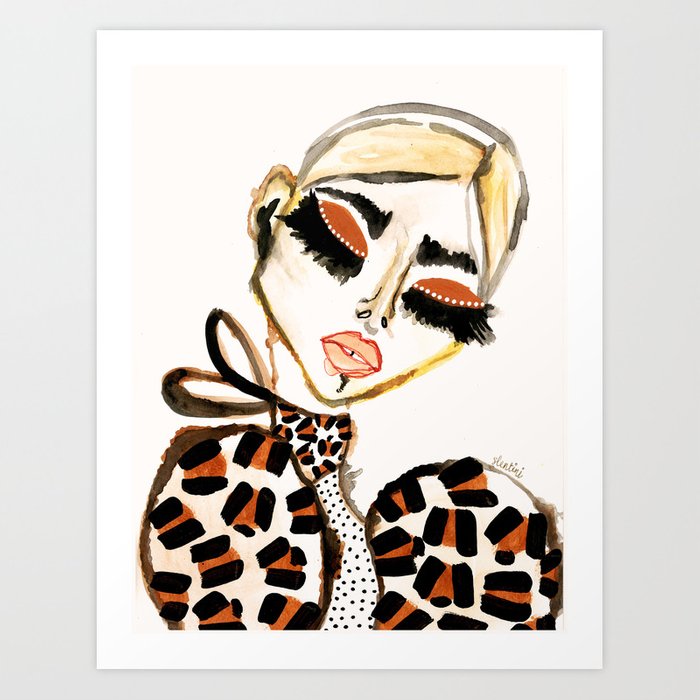 700x700 Leopard And Lashes Art Print