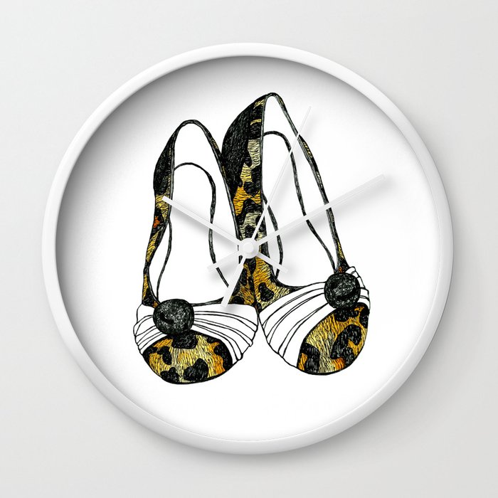 700x700 Leopard Print Shoes Wall Clock