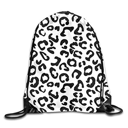 425x425 Yuzioz Black And White Leopard Print Gym Sack Bag