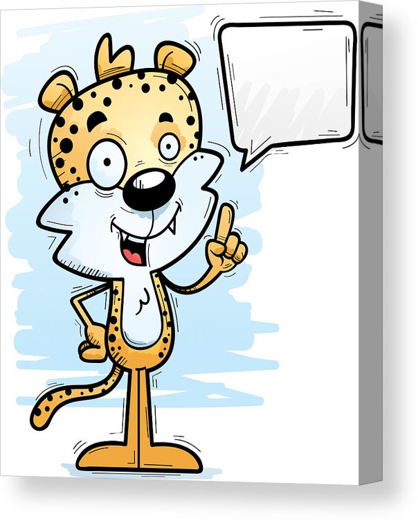 604x752 Cartoon Male Leopard Talking Canvas Print Canvas Art